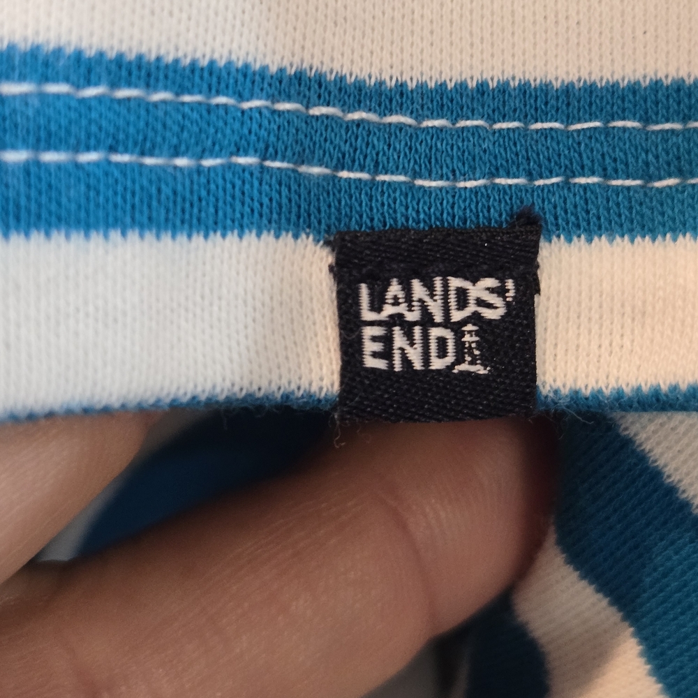 Land's End Pima Cotton Boat Neck 3/4 Sleeve Top - Picture 4 of 7